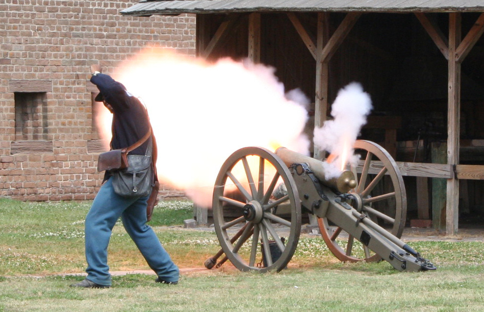Old Fort Jackson cannon fire
